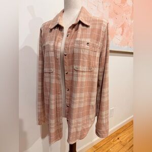 Plaid Button-Up Women's Shirt Large
